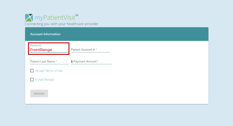 A screenshot of the process of paying your medical bill online