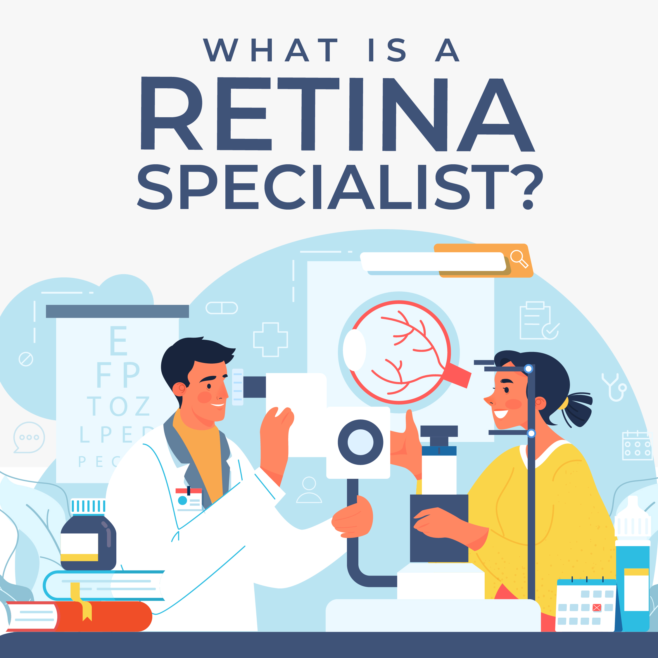 An illustration from the infographic "What is Retina Specialist?"
